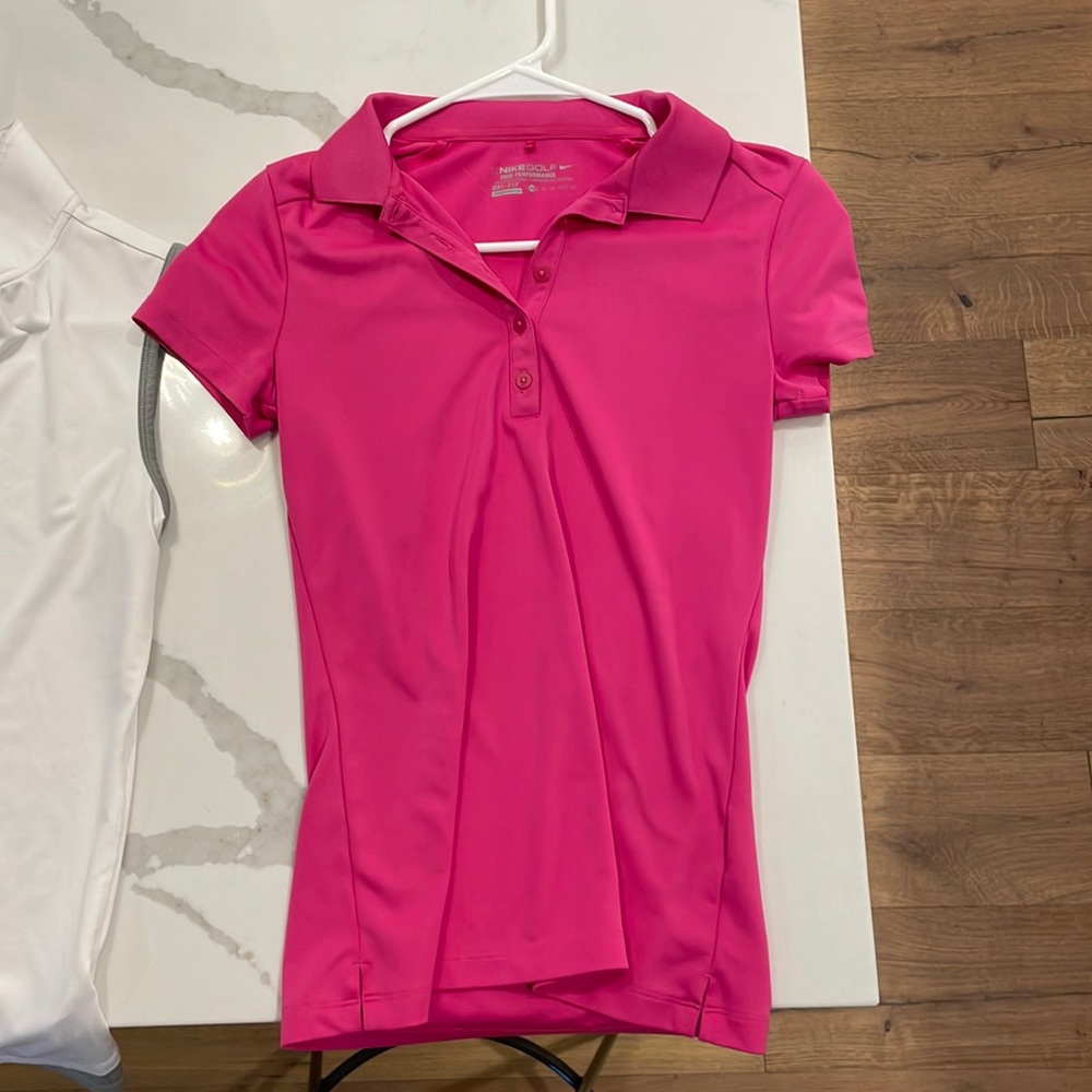 2 Nike Golf Dri-fit shirts and 1 Adidas golf shirt